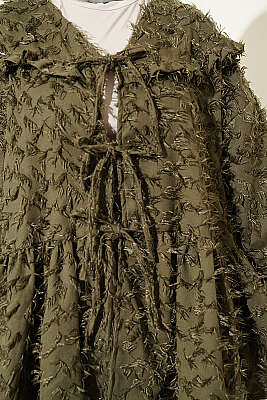 Önü Bağlamalı Püsküllü Kimono Haki - Dış Giyim&Mont