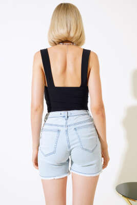 Önü Bağlı Sandy Bluz Siyah - Kadın Giyim Modelleri