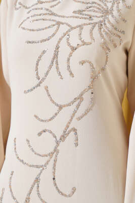 Önü Boydan Taşlı Büyük Beden Elbise Taş - Tesettür Elbise