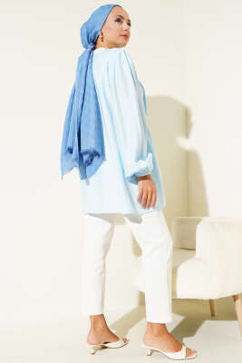 Önü Büzgülü Bilekleri Lastikli Kimono Bebe Mavi - 300-500 TL Ürünler