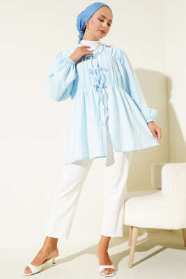 Önü Büzgülü Bilekleri Lastikli Kimono Bebe Mavi - 300-500 TL Ürünler