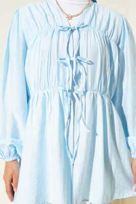 Önü Büzgülü Bilekleri Lastikli Kimono Bebe Mavi - 300-500 TL Ürünler