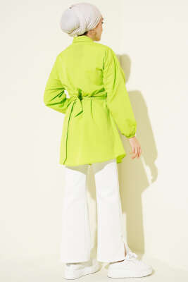 Önü Çapraz Bağlamalı Gömlek Fıstık Yeşili - Gömlek