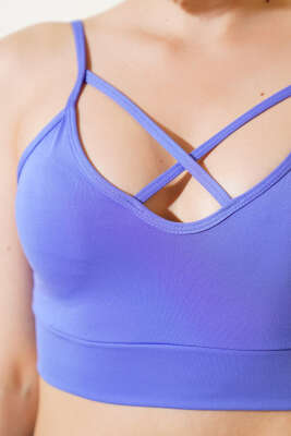 Önü Çapraz İpli Askılı Büstiyer Lila - Yılın Fırsatı