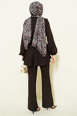 Önü Çapraz Kuşaklı İkili Takım Acı Kahve - İkili Takım