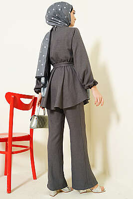 Önü Çapraz Kuşaklı İkili Takım Füme - İkili Takım