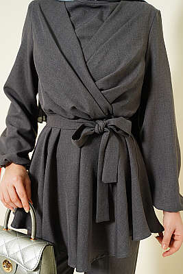 Önü Çapraz Kuşaklı İkili Takım Füme - İkili Takım