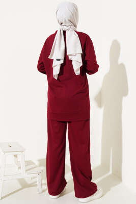 Önü Çımalı Basic İkili Takım Bordo - İKİLİ TAKIM