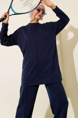 Önü Çımalı Basic İkili Takım Lacivert - İkili Takım