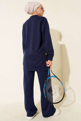 Önü Çımalı Basic İkili Takım Lacivert - İkili Takım