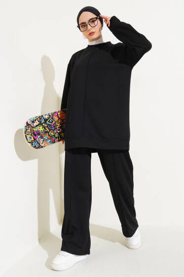 Önü Çımalı Basic İkili Takım Siyah - İkili Takım