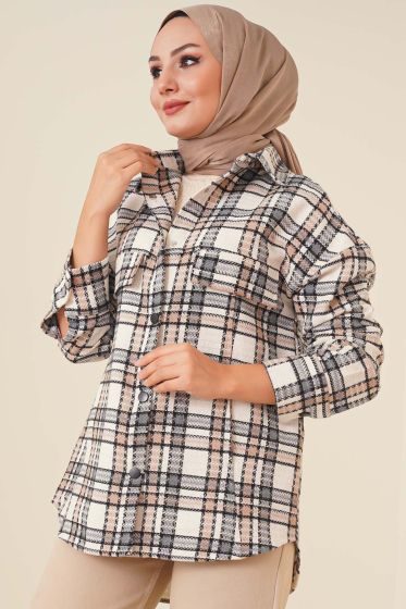 Önü Çıtçıt Düğmeli Oduncu Gömleği Gri - Gömlek