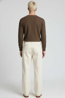 Önü Çıtçıtlı Waffle Sweatshirt Kahve - Erkek Sweatshirt