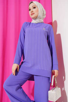 Önü Çizgili İkili Takım Lila - 700-1000 TL Ürünler