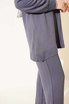 Önü Dikişli İkili Takım Füme - İkili Takım