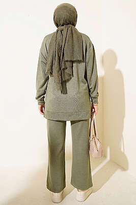 Önü Dikişli İkili Takım Haki - İkili Takım