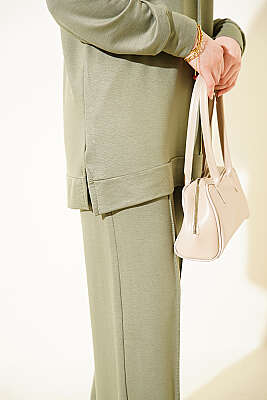 Önü Dikişli İkili Takım Haki - İkili Takım