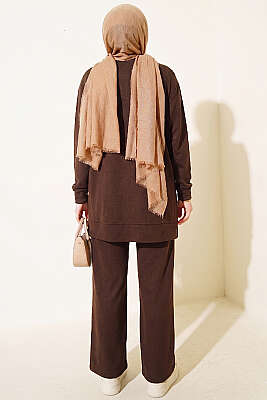 Önü Dikişli İkili Takım Kahve - İkili Takım