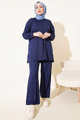 Önü Dikişli İkili Takım Lacivert - İkili Takım