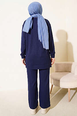 Önü Dikişli İkili Takım Lacivert - İkili Takım