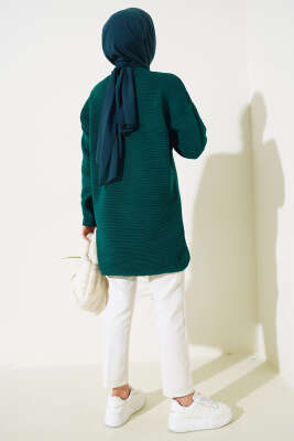 Önü Düğme Detaylı Triko Tunik Nefti - Triko Tunik