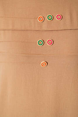 Önü Düğme Detaylı Tunik Camel - Tunik