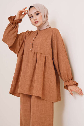 Önü Düğmeli İkili Takım Camel - İKİLİ TAKIM