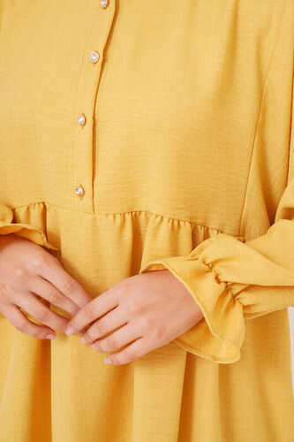 Önü Düğmeli İkili Takım Hardal - İKİLİ TAKIM