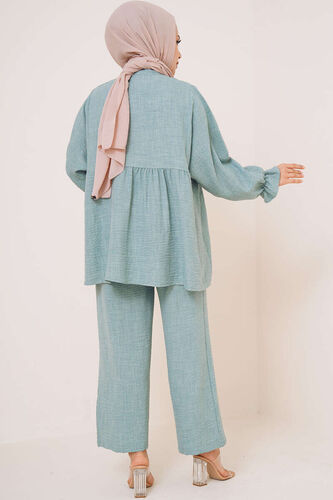 Önü Düğmeli İkili Takım Mint Yeşili - İKİLİ TAKIM