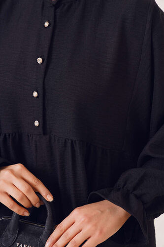 Önü Düğmeli İkili Takım Siyah - İKİLİ TAKIM