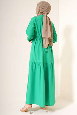 Önü Düğmeli Kat Model Elbise Benetton - Tesettür Elbise