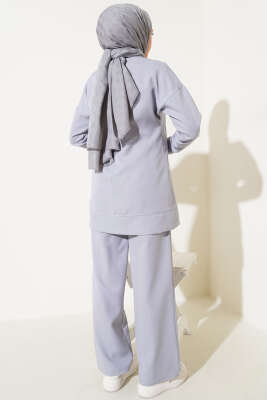 Önü Fermuarlı Tunik İkili Takım Gri - 700-1000 TL Ürünler
