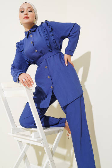 Önü Fırfırlı Kuşaklı İkili Takım Parlement - İkili Takım