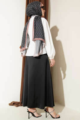 Önü Fiyonklu Fırfırlı Kısa Gömlek Ekru - Gömlek