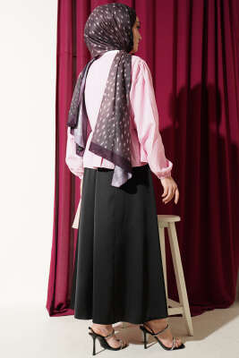 Önü Fiyonklu Fırfırlı Kısa Gömlek Pembe - Gömlek