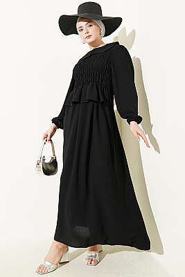 Önü Gipeli Etekli İkili Takım Siyah - İkili Takım