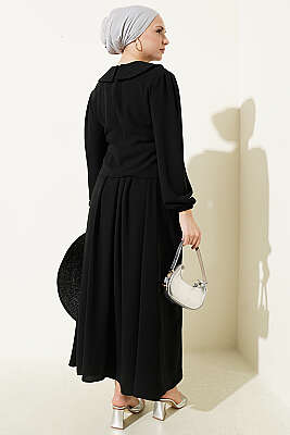 Önü Gipeli Etekli İkili Takım Siyah - İkili Takım