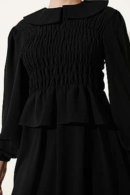 Önü Gipeli Etekli İkili Takım Siyah - İkili Takım