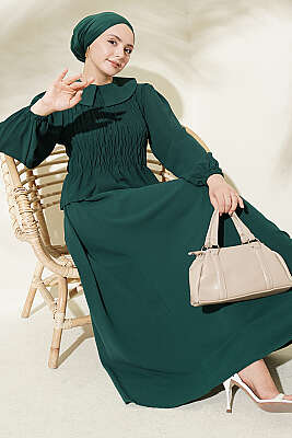 Önü Gipeli Etekli İkili Takım Zümrüt - İkili Takım