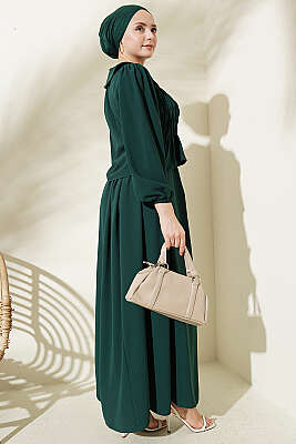 Önü Gipeli Etekli İkili Takım Zümrüt - İkili Takım