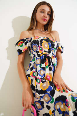 Önü Gipeli Kare Yaka Elbise Siyah Saks - Kadın Giyim Modelleri