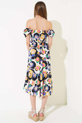 Önü Gipeli Kare Yaka Elbise Siyah Saks - Kadın Giyim Modelleri