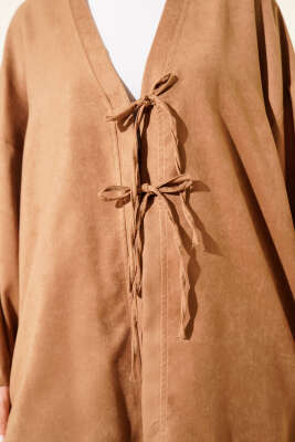 Önü İp Bağlama Detaylı İkili Takım Camel - İkili Takım