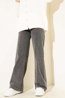 Önü Metal Düğmeli Bol Kot Pantolon Füme - 500-700 TL Ürünler