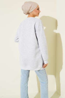 Önü Nakışlı Üç İplik Tunik Gri - 300-500 TL Ürünler