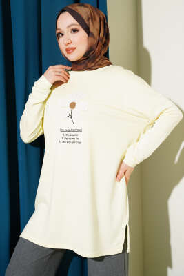 Önü Papatya Armalı Tunik Sarı - SAS