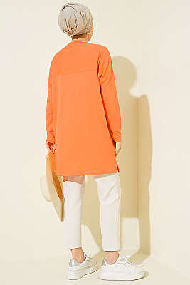 Önü Papatya Nakışlı Tunik Oranj - 300-500 TL Ürünler