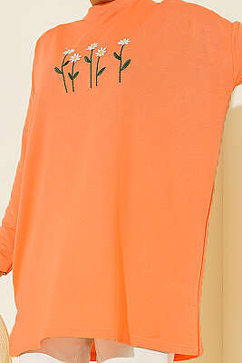 Önü Papatya Nakışlı Tunik Oranj - 300-500 TL Ürünler