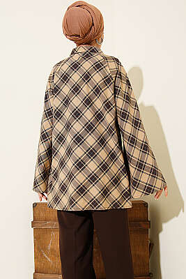 Önü Patlı Ekose Gömlek Bisküvi - Gömlek