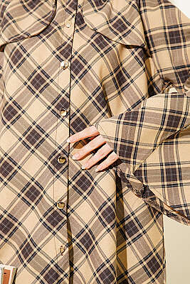 Önü Patlı Ekose Gömlek Bisküvi - Gömlek